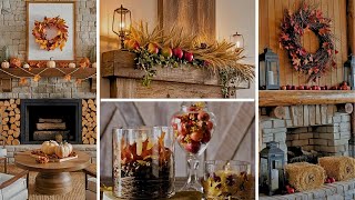 Farmhouse Fall Mantel Decor Reclaimed Wood Mason Jars and Foliage [upl. by Diba10]