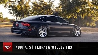 2014 Audi A7  Ferrada Wheels FR3 in Machine Silver  Bagged Audi A7  Air Ride [upl. by Noiro]