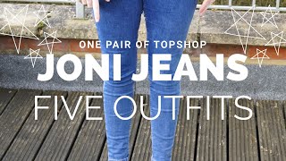 1 Pair Of Topshop Joni Jeans 5 Outfits  Fashion  Melanie Kate [upl. by Hadrian]