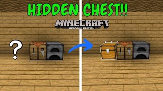 Minecraft Bedrock Secret Chest  Bedrock Redstone Tutorial [upl. by Wolf]