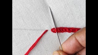 Border line design  Hand embroidery border line tutorial [upl. by Quin637]