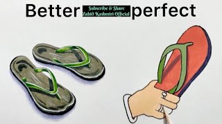 How to draw a chappal Best ever drawing of chappals from simple to perfect [upl. by Niatsirt563]