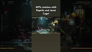 40 Combos with Reptile and Janet Cage mortalkombat1 janetcage mk1 mortalkombat reptile [upl. by Selrahc]