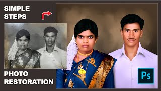 Old Photo Restoration in photoshop  Photoshop Tutorial  Black and white Photo Restoration [upl. by Remle937]