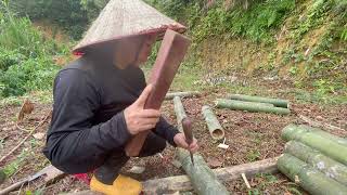 Building a BAMBOO TENT FRAME from scratch 2024 [upl. by Olram]