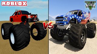 ROBLOX MONSTER TRUCK VS GTA 5 MONSTER TRUCK  WHICH IS BEST [upl. by Fortunato]