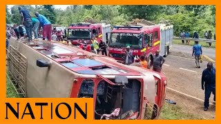 Four dead scores injured after Kensilver bus overturns at Nithi bridge Tharaka Nithi County [upl. by Starla]