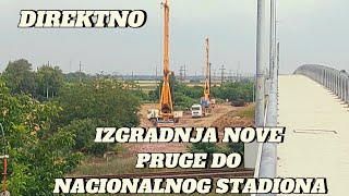 Nova železnička pruga Zemun poljeExpoNacionalni stadion dokle se stiglonsa radovima direktno teren [upl. by Rabbaj]