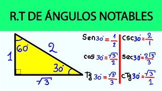 RT DE ÁNGULOS NOTABLES  TEORÍA Y 10 PROBLEMAS RESUELTOS [upl. by Onidranreb]