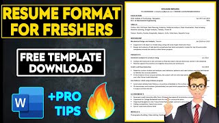 Resume Format for Freshers 🔥  Step by Step  Ms Word  Best Template for Fresher [upl. by Ameekahs]