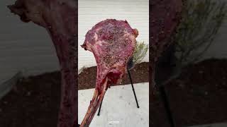 Hanging Tomahawk Steaks Recipe  Over The Fire Cooking by Derek Wolf [upl. by Thadeus]