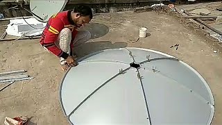 Solid 5ft CKu band Dish Unboxing amp SetupInstallation [upl. by Bronez]