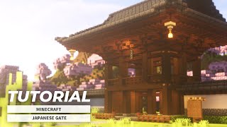 How to Build a Japanese Temple Gate in Minecraft  日本のお寺の門の作り方和風建築 [upl. by Elyac]