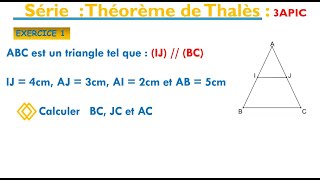 Théorème de Thalès EXERCICE 1 math 3APIC [upl. by Birdt]