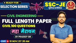 FULL LENGTH PAPER  100 QUESTIONS  SSCJE MARATHON  BY PRADEEP SIR [upl. by Haila]