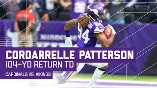 Cordarrelle Pattersons Amazing 104Yard Kickoff Return TD  Cardinals vs Vikings  NFL [upl. by Lavina366]