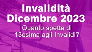 PENSIONE di INVALIDITA A DICEMBRE 2023 quanto spetta [upl. by Leora78]