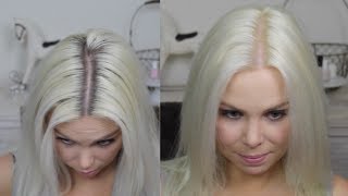 How To Platinum Blonde Regrowth At Home Colour Routine [upl. by Adanar]