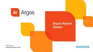 Argos 54 Report Viewer Training [upl. by Pearlman]