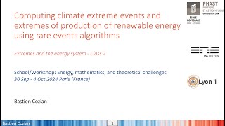 Computing climate extreme events amp extremes of production of renewable energy [upl. by Aznecniv476]