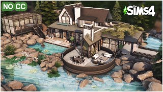 Your Sims can SWIM in this quotpondquot 😍 Modern Mansion No CC  Sims 4 Speed Build  Kate Emerald [upl. by Boswell]