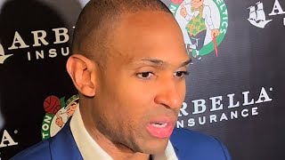 Al Horford Reacts To Celtics Game 1 Win Against Luka Dončić And Mavs  2024 NBA Finals [upl. by Nednarb]