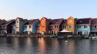 Colorful houses Reitdiephaven port haven groningen netherlands [upl. by Odnalref]