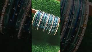 green and dark blue bangles combination [upl. by Giana]