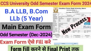 How to Fill CCS University Odd Semester Exam Form 2024  CCSU BA LLB 5 Year Exam Form Fill Up 2024 [upl. by Brittni47]