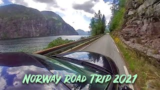 Norwegian Fjord Scenic Road Trip from Vaksdal to Modalen kommune [upl. by Tireb]