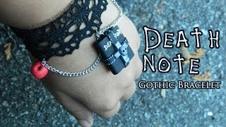 Death Note Gothic Bracelet Polymer Clay Tutorial  Arcilla Polimérica [upl. by Sollie351]