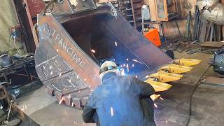 Process of Making a Steel Excavator Bucket on Factory [upl. by Llyrrad]