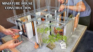 ¿Cómo construir una casa   How to build a modern house explained step by step  Miniature Bricks [upl. by Roi]