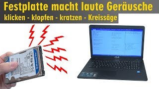 Notebook Festplatte macht laute kratzende Geräusche  Klickgeräusche  HDD defekt  4K [upl. by Gillmore988]