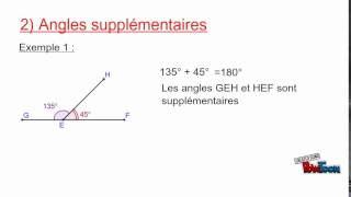 Angles complémentaires et supplémentaires [upl. by Enelaj]