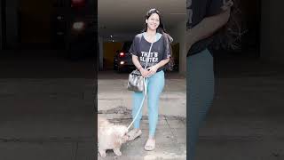 Cuteness Overload Tanisha Mukherjee and her little puppy spotted in Juhu😍🤗viralvideo viralshorts [upl. by Anawed]