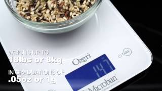 Ozeri Touch II 18 lbs Digital Kitchen Scale with Microban® Antimicrobial Product Protection [upl. by Ecnerrat]