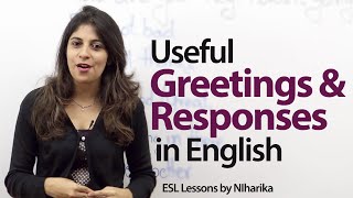 Useful English greetings and responses  Free English Lesson [upl. by Osber117]