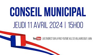 Conseil municipal Vallauris 11 AVRIL 2024 [upl. by Nyrhtakyram]