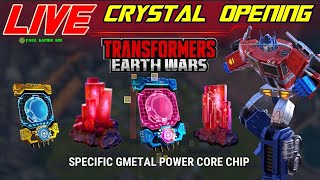 TRANSFORMERS EARTH WARS LIVE CRYSTAL OPENING AND Gmetal POWER CORE [upl. by Enneira]