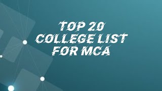 Top 20 college list for mca admission through lbs entrance exam [upl. by Freddie903]