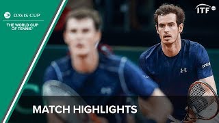 MurrayMurray Great Britain vs DarcisGoffin Belgium  Davis Cup Highlights  ITF [upl. by Chalmer]