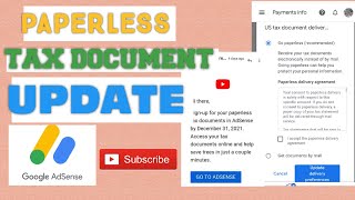 HOW TO UPDATE PAPERLESS TAX DOCUMENT IN GOOGLE ADSENSE [upl. by Steffane]