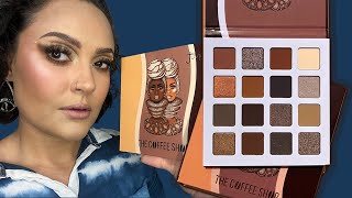 Tutorial de maquillaje  Reseña de JuviasPlaceCosmetics  The Coffee Shop Palette [upl. by Nymassej]