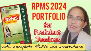 RPMS 20232024 Portfolio for Proficient Teachers with complete sample MOVs and Annotations [upl. by Chloette]