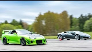 4k Supra 1000 HP vs Lamborghini Huracán LP6104 [upl. by Tereve]