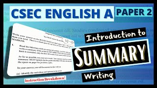 CSEC English A Paper 2 Introduction to Summary Writing [upl. by Eeznyl]