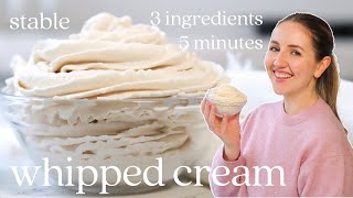 How to Make Whipped Cream 3 Ingredients Make in Less Than 5 Minutes [upl. by Aihsemat]