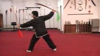 Twin Kung Fu Broadswords form [upl. by Nylad]