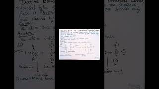 Dative Bond coordinate covalentbond shorts chemistry [upl. by Cinelli]